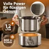 A person is holding a stainless steel pot over an electric fondue pot. Voir les images du produit