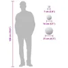 A diagram showing the dimensions of three round mirrors relative to a human silhouette, with measurements provided in centimeters and inches. Produktbild-Vorschau
