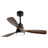 A modern ceiling fan with wooden blades and an integrated LED light. Produktbild-Vorschau
