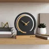 Modern standuhr tischuhr klein aus Holz Eiche Wohnzimmer Produktbild-Vorschau 5