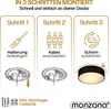 Monzana Lampadario da Soffitto 40W Rotondo 38cm Stoffa 2 Anteprima dell’immagine prodotto 3