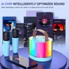 Karaoke Maschine mit 2 kabellosen Mikrofonen, tragbarer Produktbild-Vorschau 5
