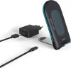 A wireless charger set including a charging pad and a wall adapter with cables, displayed on a white background. Anteprima dell’immagine prodotto