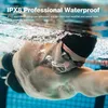 A man swimming underwater in a pool, wearing a swim cap and goggles. Produktbild-Vorschau