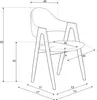 A technical drawing of a chair with dimensions indicated. Podgląd zdjęcia produktu
