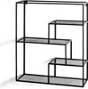 HAKU Wandregal schwarz - Metall, B/H/T: 50x60x18 cm Produktbild-Vorschau 1