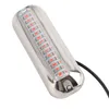 A close-up studio shot of a waterproof boat light with red LEDs. Voir les images du produit
