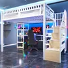 Hochbett mit RGB LED-Streifen, Schreibtisch, Lattenrost, Produktbild-Vorschau 1