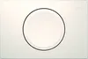 A white toilet flush plate with a single large circular button. Produktbild-Vorschau