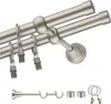 A double curtain rod with rings and clips, shown from a diagonal angle. Produktbild-Vorschau
