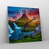 Wanduhr - Quadrat - Glasuhr - Sonnenuntergang Wasserfall Produktbild-Vorschau 4