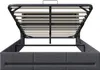 Lit 140x190 avec sommier LED et USB, lit coffre avec tête Voir les images du produit 8
