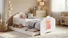 Lit bébé Happy Babies - Avec matelas, tiroir et barrière de Voir les images du produit 1