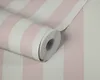 A roll of striped wallpaper with pink and white stripes. Produktbild-Vorschau