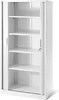 A white filing cabinet with roll-up doors and multiple shelves. Anteprima dell’immagine prodotto