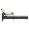 Sonnenliege mit Auflage Schwarz 63x200x81 cm Poly Rattan Produktbild-Vorschau 5