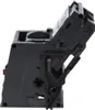 A black plastic coffee machine brewing unit shown from the side. Produktbild-Vorschau