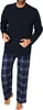 Herren Schlafanzug lang, Pyjama mit karierter Flanell-Hose Produktbild-Vorschau 2