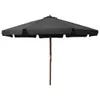 vidaXL Parasol z drewnianym drążkiem 330 cm antracytowy Podgląd zdjęcia produktu 5