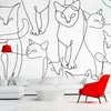 Vlies Fototapete - Cat lineart - minimalist sketches of Produktbild-Vorschau 2