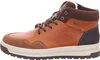 Side view of a brown leather bootie. Anteprima dell’immagine prodotto