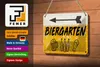 Blechschild 18x12cm Biergarten links Bier Schild Produktbild-Vorschau 4