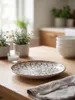 Clayre & Eef Assiette à déjeuner Ø 21x3 cm Blanc Marron Voir les images du produit 3