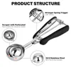 Eisportionierer Edelstahl 5cm mit Auslöser und Komfortgriff Produktbild-Vorschau 3