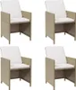 vidaXL Gartenstühle mit Kissen 4 Stk. Poly Rattan Beige - Produktbild-Vorschau 3