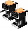 Two automatic coffee machines are shown side-by-side on a white background. Each machine has an orange mat on top with coffee cups on it. Produktbild-Vorschau
