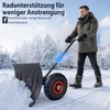 ROSEJANE Schneeschieber mit Rädern, Metall-Schneeschaufel Produktbild-Vorschau 3