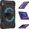 A black protective case for a tablet, shown from multiple angles. Produktbild-Vorschau