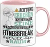Fitnessfreak Geschenk Tasse Lustiger Spruch Erheben Sie Produktbild-Vorschau 1