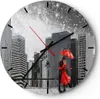 Wanduhr - Rund - Glasuhr - Stadt Haus Straße - 40x40cm - Produktbild-Vorschau 1