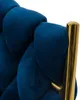 Geflochtener Stuhl ROSA GOLD in Marineblau mit goldenen Produktbild-Vorschau 13