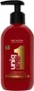 A red bottle of Revlon Professional Uniq One All in One Shampoo with a black pump dispenser. Náhled obrázku produktu