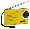 A yellow emergency radio with an extended antenna is shown against a white background. Produktbild-Vorschau