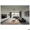 A modern living room with a large sectional sofa, coffee table, and television. Produktbild-Vorschau