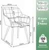 4er Set Polsterstühle mit quadratischen Ziernähten LUXANO Produktbild-Vorschau 3
