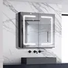 AICA LED Spiegelschrank 80x70cm Hochglanz Schwarz Produktbild-Vorschau 1