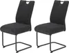 Two dark gray corduroy chairs with black metal frames are shown against a white background. Produktbild-Vorschau