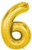 Palloncino in foil numero 6, circa 100 cm, oro Anteprima dell’immagine prodotto 2