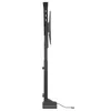 A side view of a black electric TV lift stand on a white background. Produktbild-Vorschau