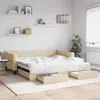 vidaXL Lit de jour extensible avec tiroirs Crème 100x200 cm Voir les images du produit 2
