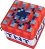 A cube-shaped ottoman with a pixelated TNT design. Podgląd zdjęcia produktu