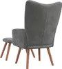 vidaXL Poltrona relax con sgabello in velluto grigio scuro Anteprima dell’immagine prodotto 4