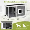 Budka dla psa COSTWAY z zadaszoną werandą, 86x63x60 cm, dom Podgląd zdjęcia produktu 3