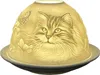 Clayre & Eef Teelichthalter Ø 12x8 cm Weiß Porzellan Katze Produktbild-Vorschau 3