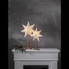 Lampada da terra stella a scacchi con base in legno - Anteprima dell’immagine prodotto 4