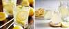 Two images showing glasses of lemonade with lemon slices and mint, and a jar of lemonade. Produktbild-Vorschau